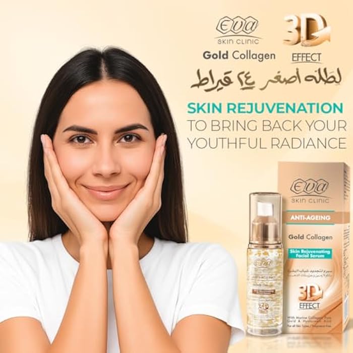 Eva Skin Clinic Anti-Ageing Gold Collagen Skin Rejuvenating Facial Serum 30 ml - Image 2